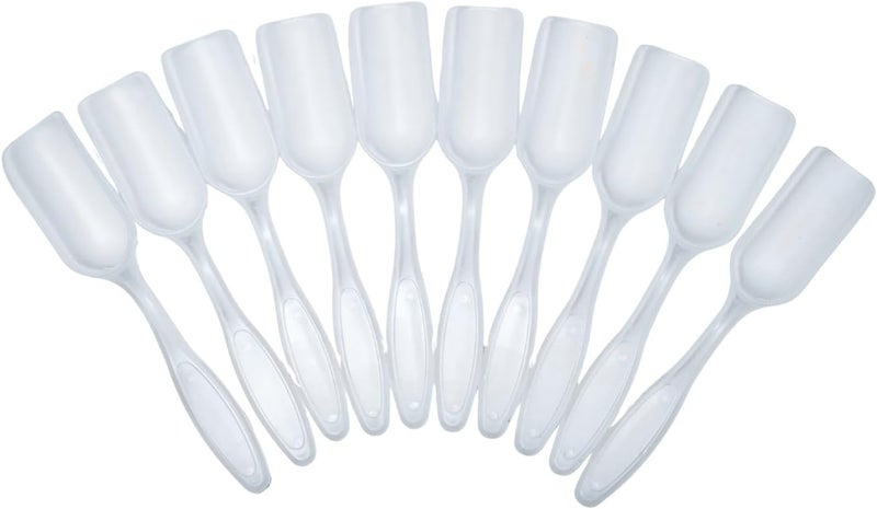 NINGDAN 10Pcs Mini Shovel,Plastic Mini Gardening Shovel Spoons Soil Scoops,Cultivation Digging Transplanting Tools for Succulents Potted Flowers,Milk Powder/Coffee Beans Scoops (All Transparent) - Image 1